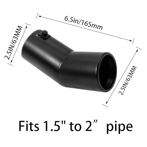 Image of Car Stainless Steel Exhaust Tips Fit 1.5 to 2 Inch Car Exhaust Pipe Modification Tail Throat Tail Pipe Steel Exhaust Tips Tailpipe Black
