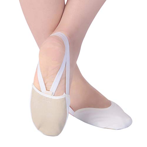 VALICLUD Half Sole Ballet Dance Shoes with Toe Cover Breathable Anti-Slip Dance Foot for Gymnastics, Ballet