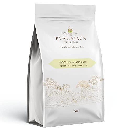 Image of Rungajaun Absolute Assam Black Tea Granules 1kg, Premium Tea, Assam Tea CTC BP, 100% Natural Black Tea, CTC Tea Strong Black Tea Made with Malty & Gutty Strong Brisk Pure Assam Chai Pouch