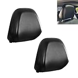 Cuymoap 2 PCS Car Front Headrest Covers, PU Fully Wrapped Anti-scratch Headrest Protector, Medium Size Highly Elastic Waterproof Cover, Easy Clean Reusable Interior Accessory for Cars Trucks (Black)