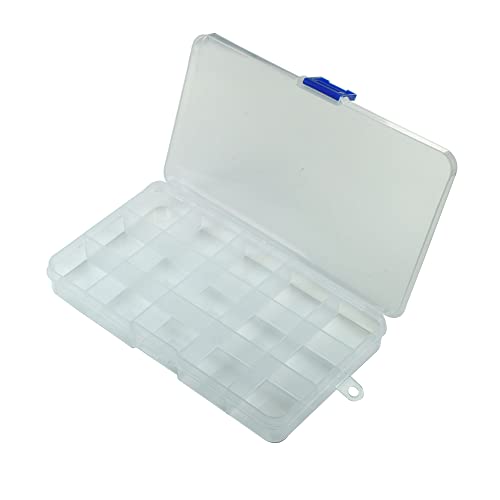 Image of Plastic Grid Storage Box,15 Large Grids Clear Plastic Jewelry Box, Small Accessories Multipurpose Organizer for earrings, tackle, string, (15 Grids - Clear)