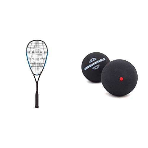Unsquashable Squashschläger Inspire T-3000, Double-Strining, Graphit-Composite-Schläger, 296097 & Unsquahable Squashbälle, 2er Pack, Geschwindigkeit Rot / Medium, 382210 Cover