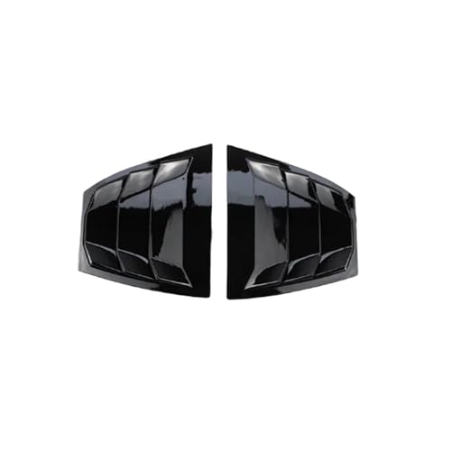 と互換性がある マツダ 3 アクセラ 2014-2018 リアルーバーウィンドウサイドシャッターカバートリムステッカーベントスクープ ABSカーボンファイバーブラックカーアクセサリー(Gloss Black)