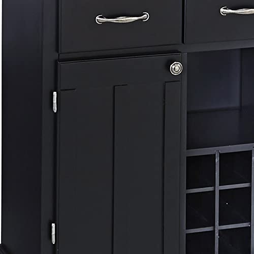 Homestyles Sideboards-Buffets-Credenzas, Server With Hutch, Black #TOP6
