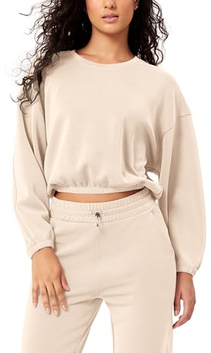 トップス willfully organdy docking sweat tops Amazon.com: ODODOS Women's Modal Soft Gathered Cropped