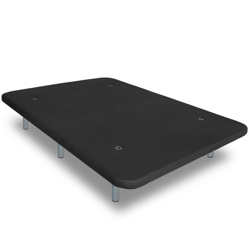 Ventadecolchones - Base Tapizada Drago Súper-Reforzada con Aireadores | Color 3D Negro | Juego de 7 Patas de 27 cm | 160 x 190 cm