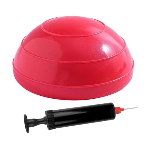 KESOTO Dispositivo de Entrenamiento de Gimnasia con Media Pelota de Equilibrio, Fabricado en PVC Resistente, Entrenador de Pilates para El Hogar con Patrón a, Rojo