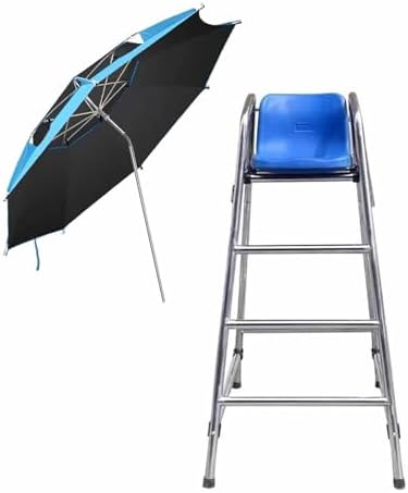 Pool Ladders Lifesaving Chair，High Lifeguard Chair for Pool with Umbrella, Rustproof Swimming Pool Overlook Chair for Waterpark Beach, 304 Stainless Steel Tall Adirondack Chair (Size : Tall
