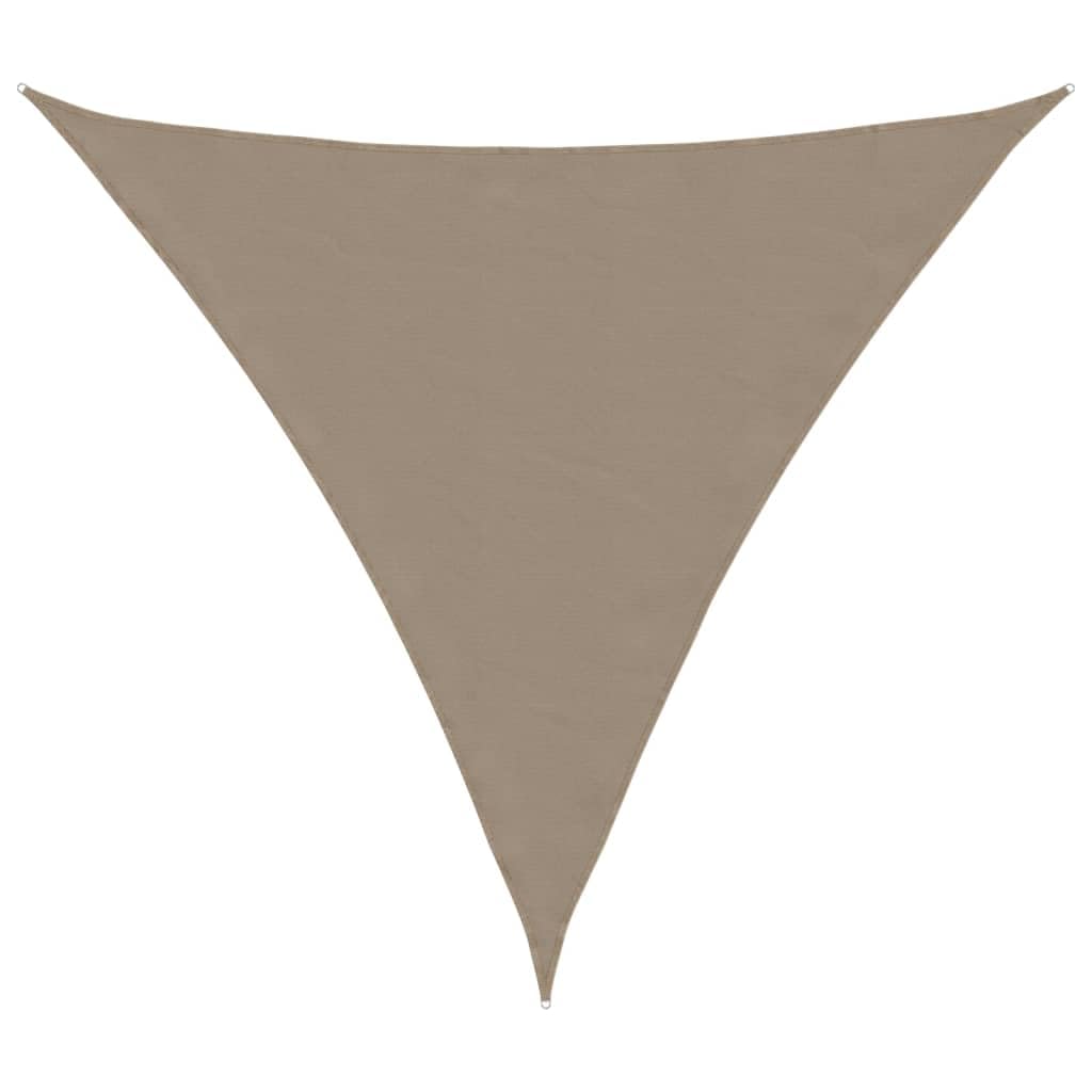 Voile d'ombrage triangulaire - 5 x 5 x 5 m - Taupe - Tissu Oxford avec revêtement en polyuréthane - Protection UV et imperméable - Pour jardin, terrasse et balcon