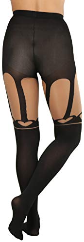 Image of ToBeInStyle Women's Valentine Day Themed Opaque Sheer Pantyhose w /Heart Love