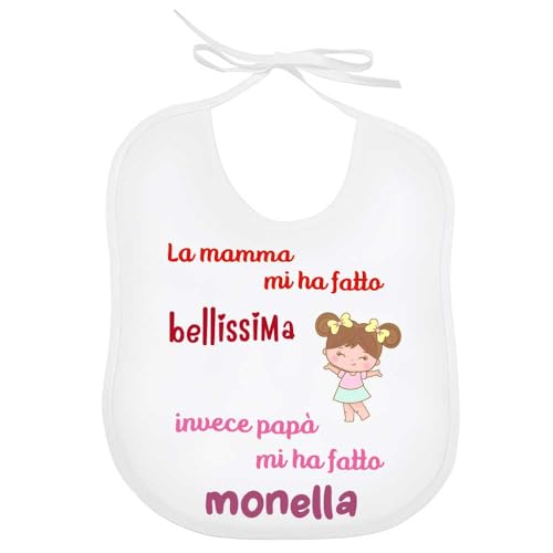 La Ruotante Bavaglino bavetta mamma mi ha fatta bellissima papà monella neonato idea regalo