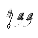 安心の日本企業 USB-C to Micro-USB 変換アダプタ データ転送 急速充電 microusb USB2.0 最大480Mbps 5V/3A Quick Charge 3.0規格 変換コネクタ アダプタ スマートフォン タブレット パソコン 56kΩレジスタ ストラップ付 アンドロイド 持ち運び uc0113bc (1個(黒), USB-C to Micro-USB)