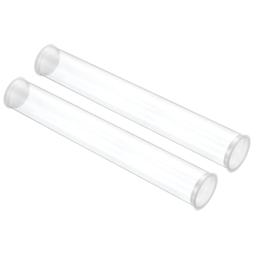 Image of PATIKIL 11.8 inchL x 1.7 inchDia Clear Storage Tubes, 2Pcs PC Plastic Transparent Hollow Round Rigid Tube with Cap for Beads Bath Salt Container Wedding Party Favors