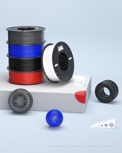 Image of ELEGOO TPU Filament 1.75mm Red 1KG, 95A Flexible Soft 3D Printing Filament 1KG Spool(2.2lbs) Fits for Most FDM 3D Printers