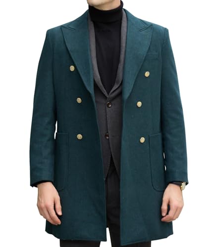 Mens Winter Jacket Trench Coats for Men Long Jackets Warm Peacoat Men's Double Breasted Overcoat