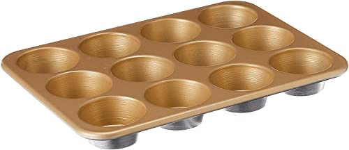 Nordic Ware Naturals Non-Stick 12 Cavity Muffin Pan, Cupcake Tray with Superior Heat Conductivity