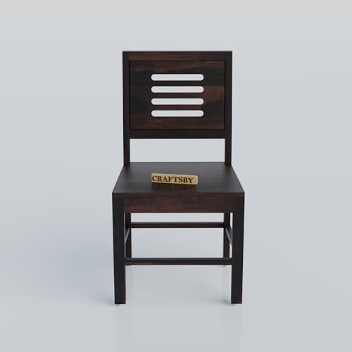 Image of 45 Inch Length Solid Sheesham Wood 4 Seater Dining Table Set | Four Seater Dinner Table with 4 Chairs | Dinning Table Set 4 Seater for Living Room | Wooden Table & Chair Set | Walnut Finish