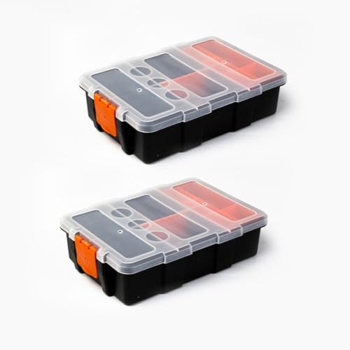Scatola di smistamento per accessori hardware Confezione da 2 organizer in PP con dimensioni compatte 220 x 135 x 58 mm per piccole parti attrezzatura da pesca, viaggi e articoli di cancelleria