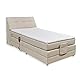 CARPINO Boxspringbett 120x200 elektrisch verstellbar, Creme - Bequemes Einzelbett mit dekorativer Steppung und Komfortschaum Topper - 120 x 110 x 234 cm (B/H/T)