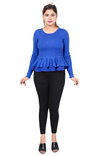 Image of High Waist Solid Woman Legging for Casual & Formal Wear Cotton Lycra Ankle Length Leggings
