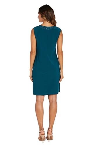 Image of R&M Richards Women's Petite Glitter Trim Jacket Dress