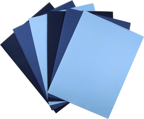 Image of KCS 4 /6 pc of 12 inch x 18 inch(30cmx45cm) 16 Count Cotton Aida Cloth Cross Stitch Fabric (6 pc,Light Blue+Jeans Blue+Navy Blue)