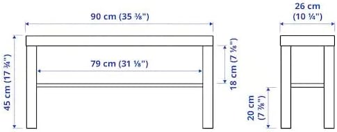 IKEA BRAND I K E A Lack TV Bench, White 90x26x45 cm