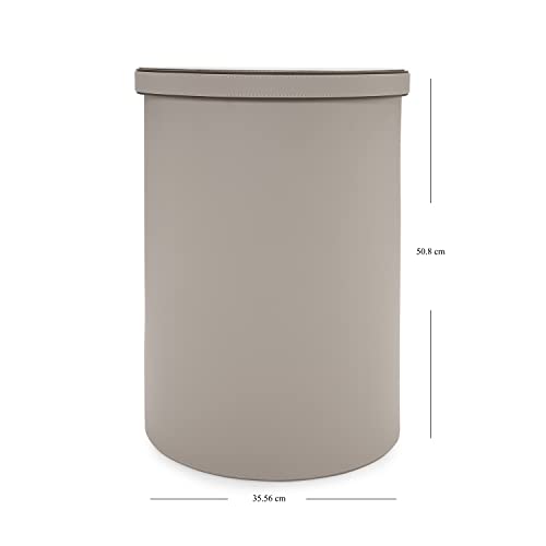 Image of Pure Home and Living Beige Faux Leather Laundry Bin