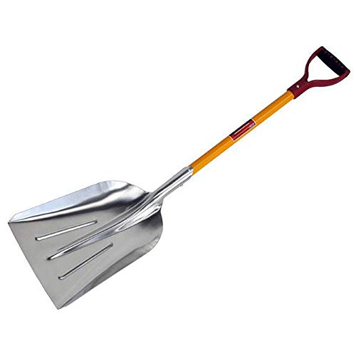 Defender Tools Aluminium Metal Snow Scoop Shovel/Muck Out With Fibreglass Handle