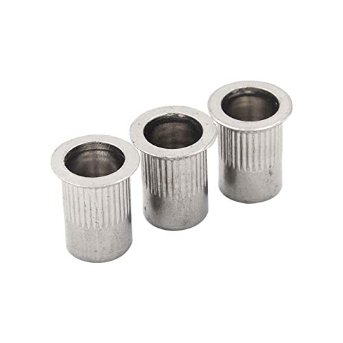 100pcs Stainless Steel Light Body Countersunk Open End Cylinder Rivet Nut Insert (M6)