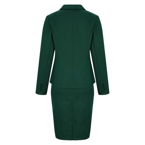 Women's Business Casual Dress Sets Long Sleeve Blazer Jackets and Midi Skirt Suits Slim Blazers Set4