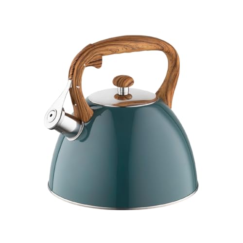 FLORINA - Bouilloire Inox (2,5 l) I Bouilloire Sifflante FRANK I Poignée Résistante à la Chaleur I Non Electrique I Induction, Gaz I Pour Thé et Café I...