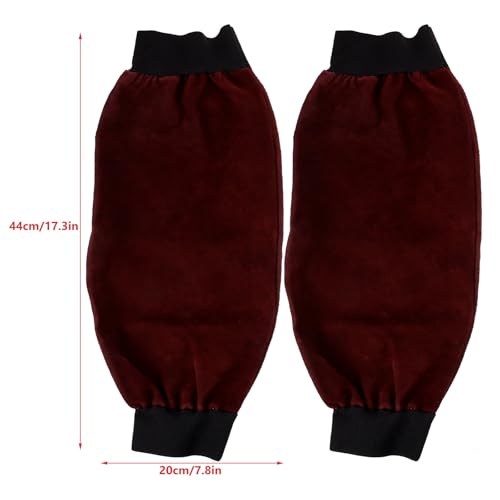 Mangas de soldadura de cuero resistentes al calor y protectores de brazos ajustables 2