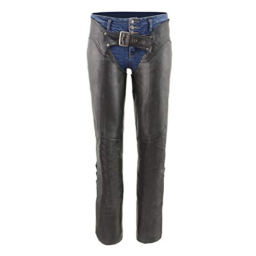 Image of Milwaukee Leather Premium Leather Motorcycle Riding Chaps for Women Bikers
