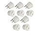 Aexit 10 Pcs Switches White Round AC 250V 6A 2 Pin SPST ON-Off Foot Switches Rocker Switch