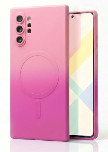 Image of amazon basics Gradient Mag-Safe Case for Samsung Galaxy Note 10 Plus | Soft Silicone Shockproof Cover with Camera Protection | Slim Lightweight Design | Smooth Touch & Durable - Pink & Blue
