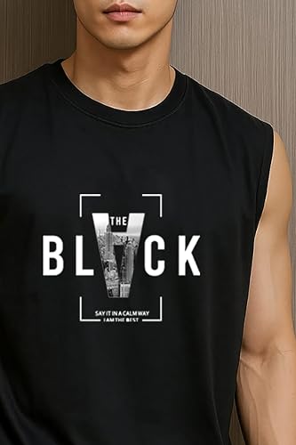 Image of JUGULAR Tank Tops Sleeveless T-Shirt for Men Gym Wear Vest Printed Stylish Round Neck Running for Sports Workout Fitness & Casual or Beach Wear