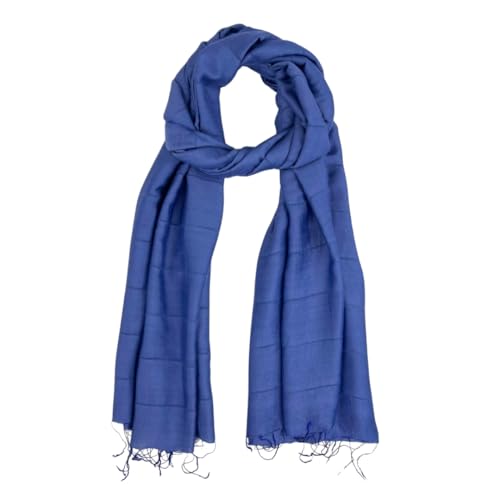 Humble Hilo Silk Blend Womens Scarf with Subtle Stripes Real Silk Scarf Large Long Silk Scarf Pashmina Wrap