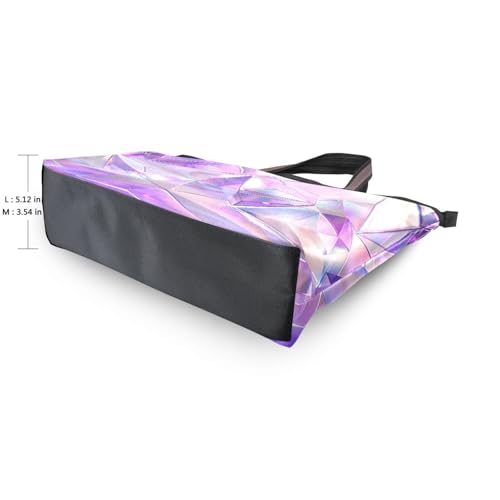 silk fabric zippered bags and totes summer chick tote handbags for women for Everyday & Travel (Holographic Shine Pattern Lavender Pattern) L3