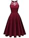 Bbonlinedress Cocktailkleid Damen Kleid Festliche Kleider Sommerkleid Abendkleider Elegant Kleid Neckholder Brautjungfer Kleid Claret L