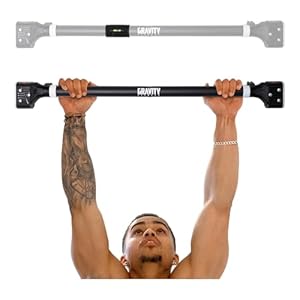 Barre de Traction pour Porte Gravity Fitness – Barre de Traction Ajustable Sans Vis (72-95cm) – Barre de Musculation Maison pour ENTRAÎNEMENT AU POIDS DU CORPS et CALISTHÉNICS