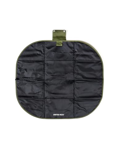 United Pets Lazy Dog Mat – Tragbares Hundebett für Hunde, faltbar, Matte für Restaurant und Reisen, leichte Hundematte, Schwarz/Grün