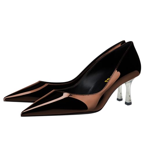 FSJ Women Mid Heels 2.4 Inch Stiletto Pointed Toe Dress Pumps Slip On Party Wedding Work Office Business Shoes Size 4-16 US3