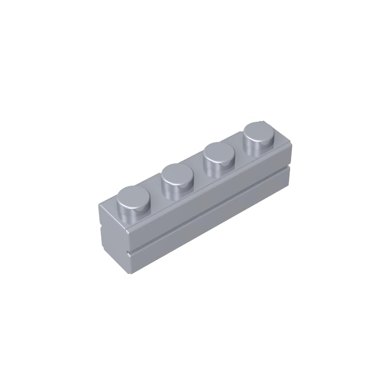 Gobricks 15533 Basic Bricks Brick Special 1x4 with Masonry Brick Profile 50 Pieces GDS-632 Compatible with Lego Building Blocks Color:Flat Silver 315 โ image 1