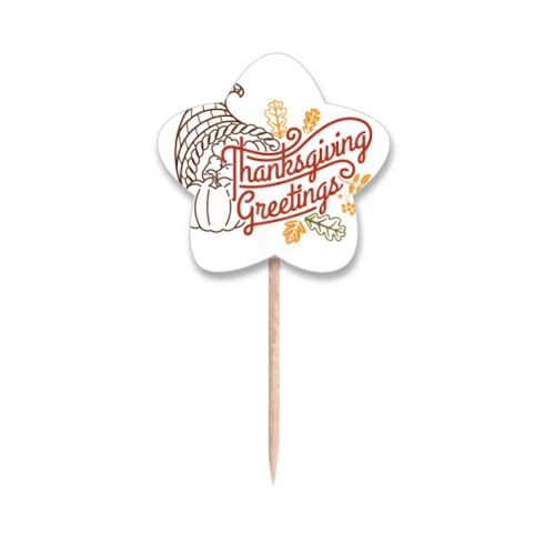 Pic de cupcake Action de grâce et drapeau cure-dent étoile