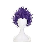 Aadesso Anime Shinsou Hitoshi Cosplay Purple Wigs Short for My Hero Academia Cosplay Halloween Wigs