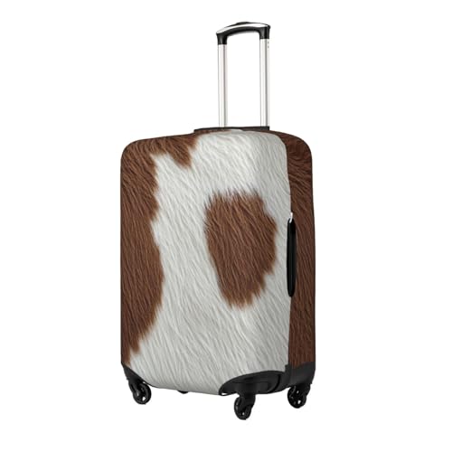 Cow Hide Print Elastic Travel Luggage Cover, Washable Spandex Suitcase Protector, Anti-Scratch Fits 18-32 Inch2
