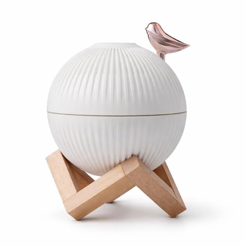 Image of USB Humidifier 300 ml with Night Light, Bird Shaped Cool Mist Humidifier for Bedroom, Home & Office, Quiet Desktop Air Moisturizer, Decorative Tabletop with Wooden Stand