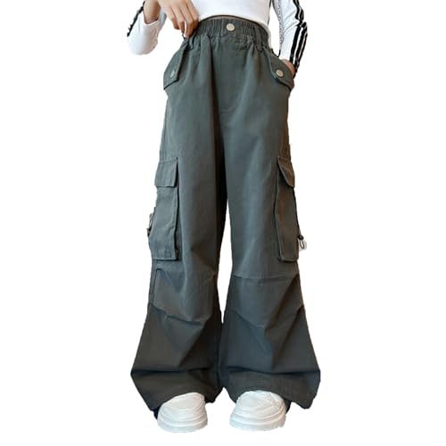 Pantalon cargo fille en coton avec poches et taille élastique enfants