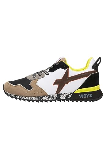 w6yz Jet-M.-Zapatillas de Tejido técnico y Ante-Gris-Blanco, Blanco-Gris 42